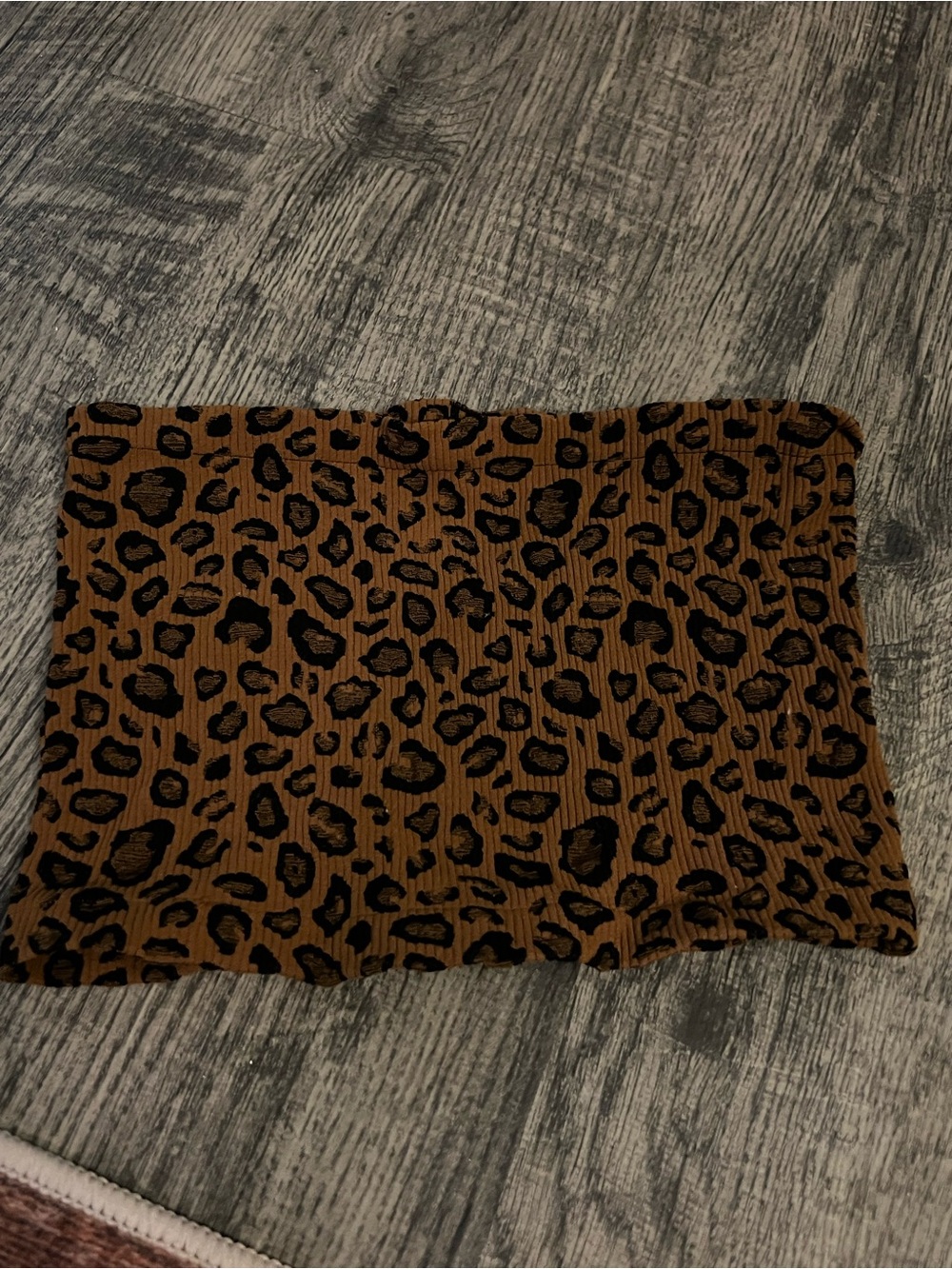 Free People Ribbed Leopard Tube Top in Brown and Black